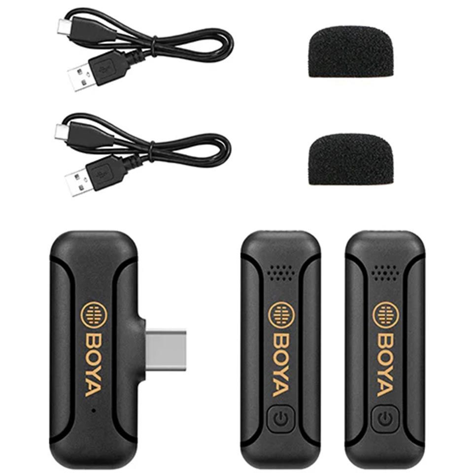 Boya BY-WM3T2-U2 2.4G Mini Wireless Microphone for Android Devices (1+2 Set)