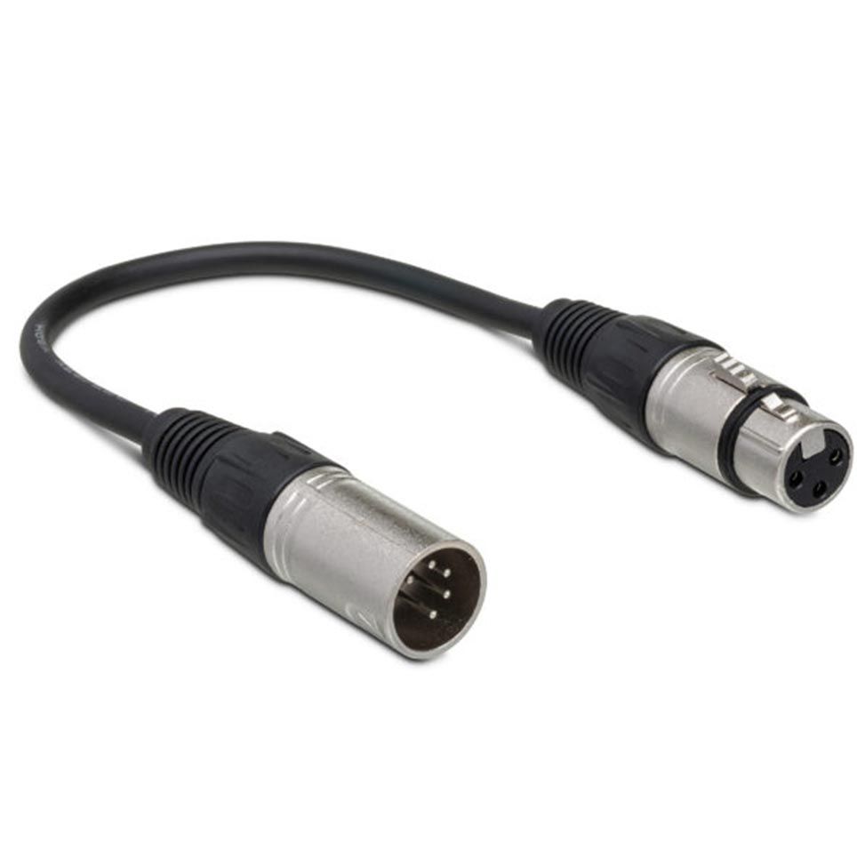 Hosa Technology DMX512 Adapter XLR5M to XLR3F, 6In (DMX-106)