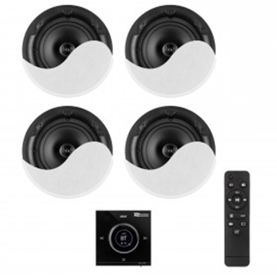 Power Dynamics Powerline B100BSet In-Wall Audio Amplifier with 4 Ceiling Speakers