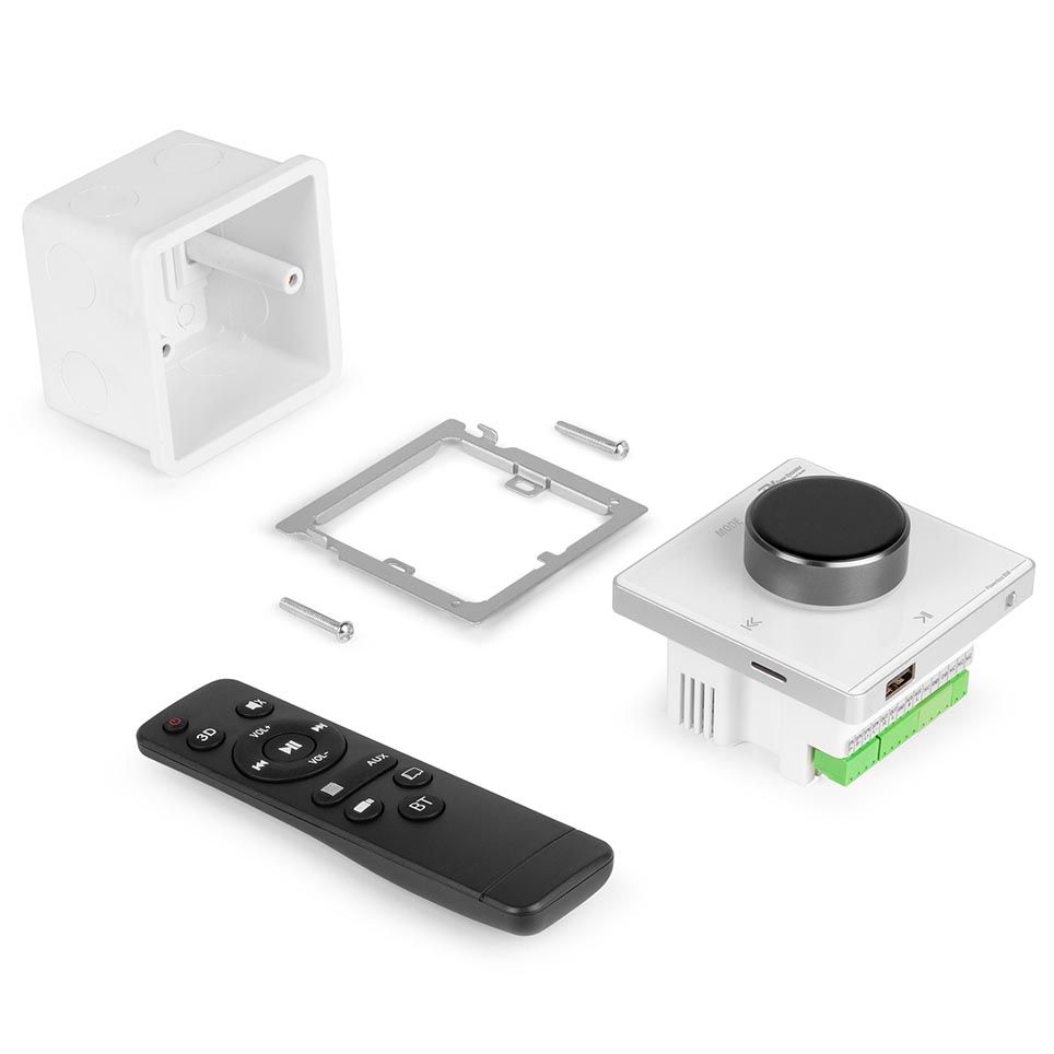 Power Dynamics Powerline B50W In Wall Audio Amplifier BT/LCD White