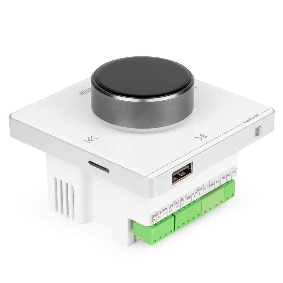 Power Dynamics Powerline B50W In Wall Audio Amplifier BT/LCD White