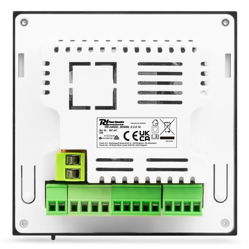 Power Dynamics Powerline B50W In Wall Audio Amplifier BT/LCD White