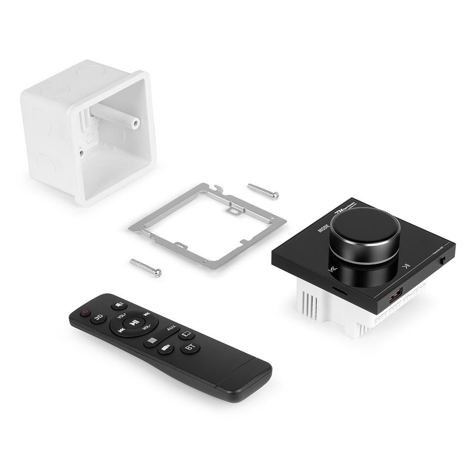 Power Dynamics Powerline B50B In Wall Audio Amplifier BT/LCD Black