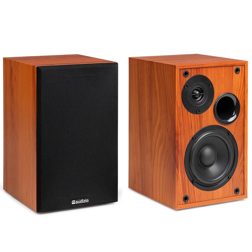 Audizio KS02 Active Bookshelf Speaker Set 80W BT Wood