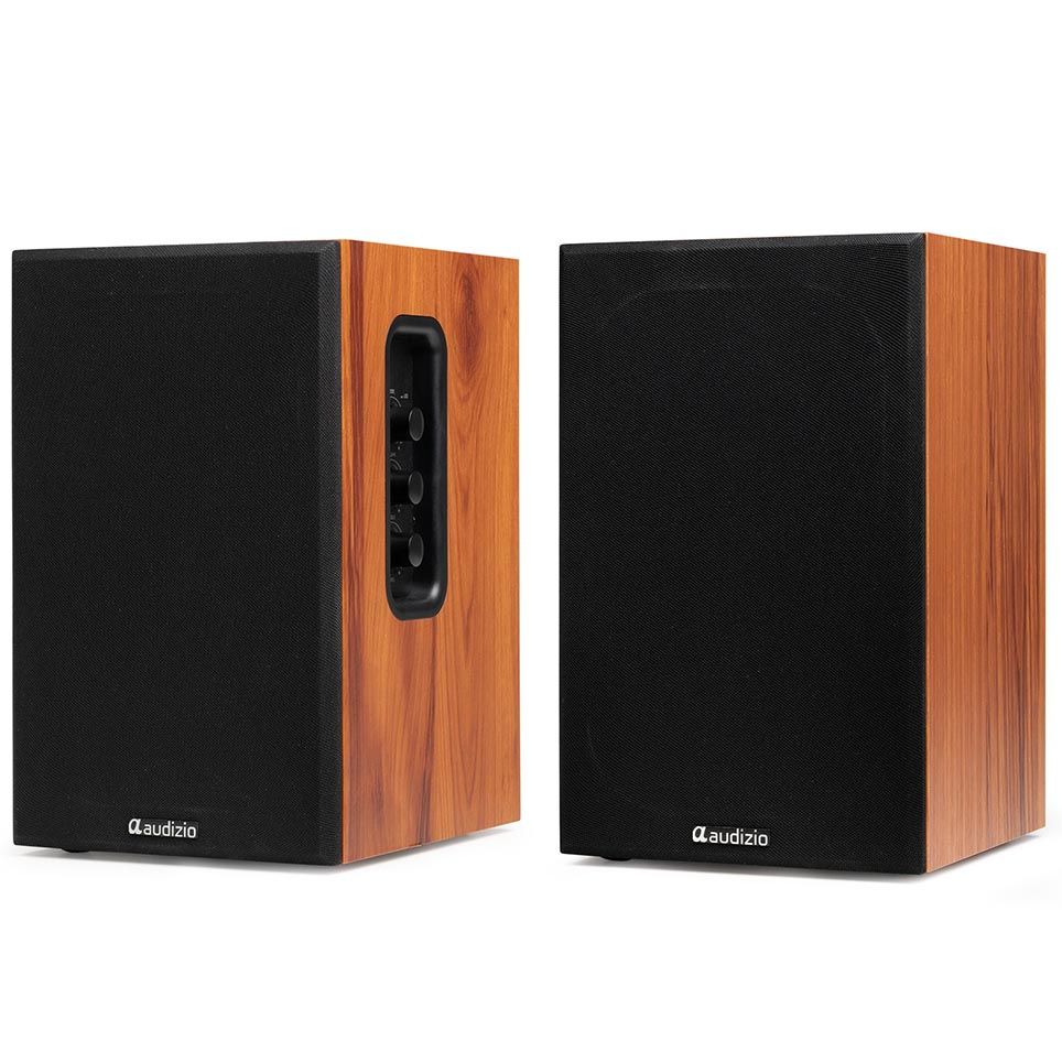 Audizio KS02 Active Bookshelf Speaker Set 80W BT Wood