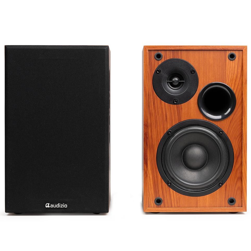 Audizio KS02 Active Bookshelf Speaker Set 80W BT Wood