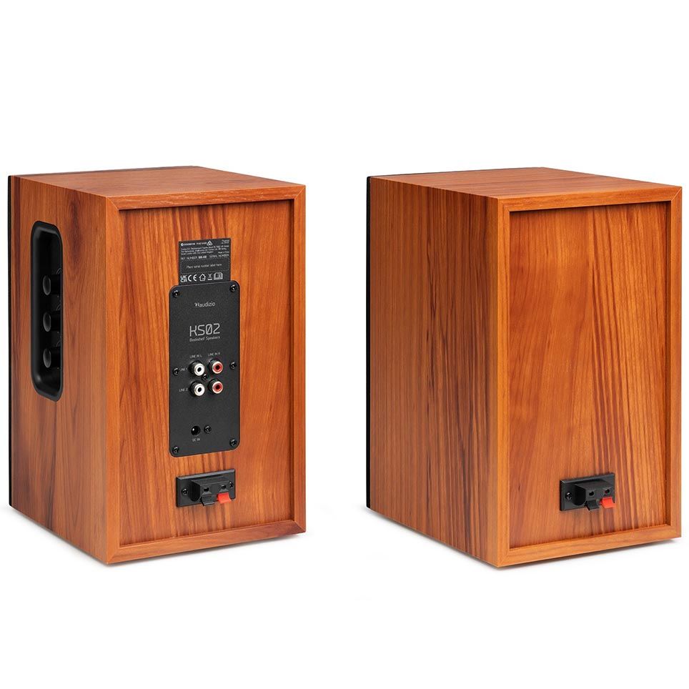 Audizio KS02 Active Bookshelf Speaker Set 80W BT Wood