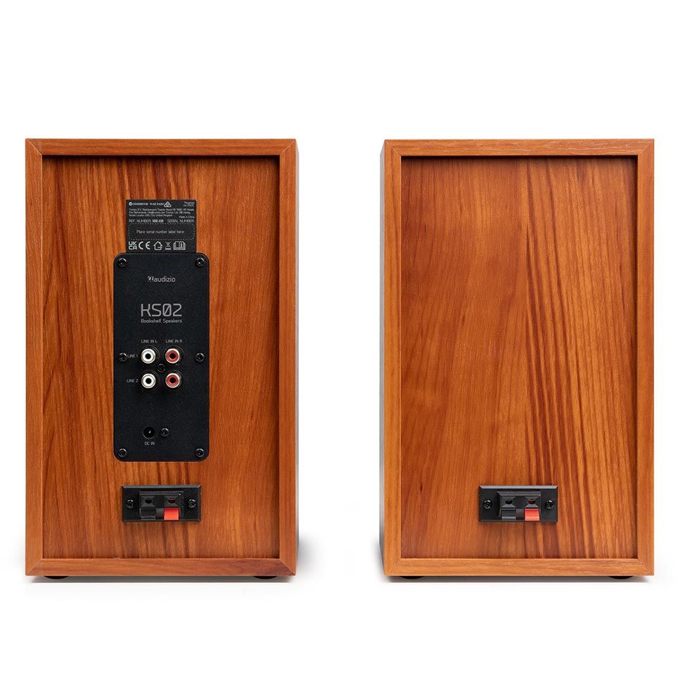 Audizio KS02 Active Bookshelf Speaker Set 80W BT Wood
