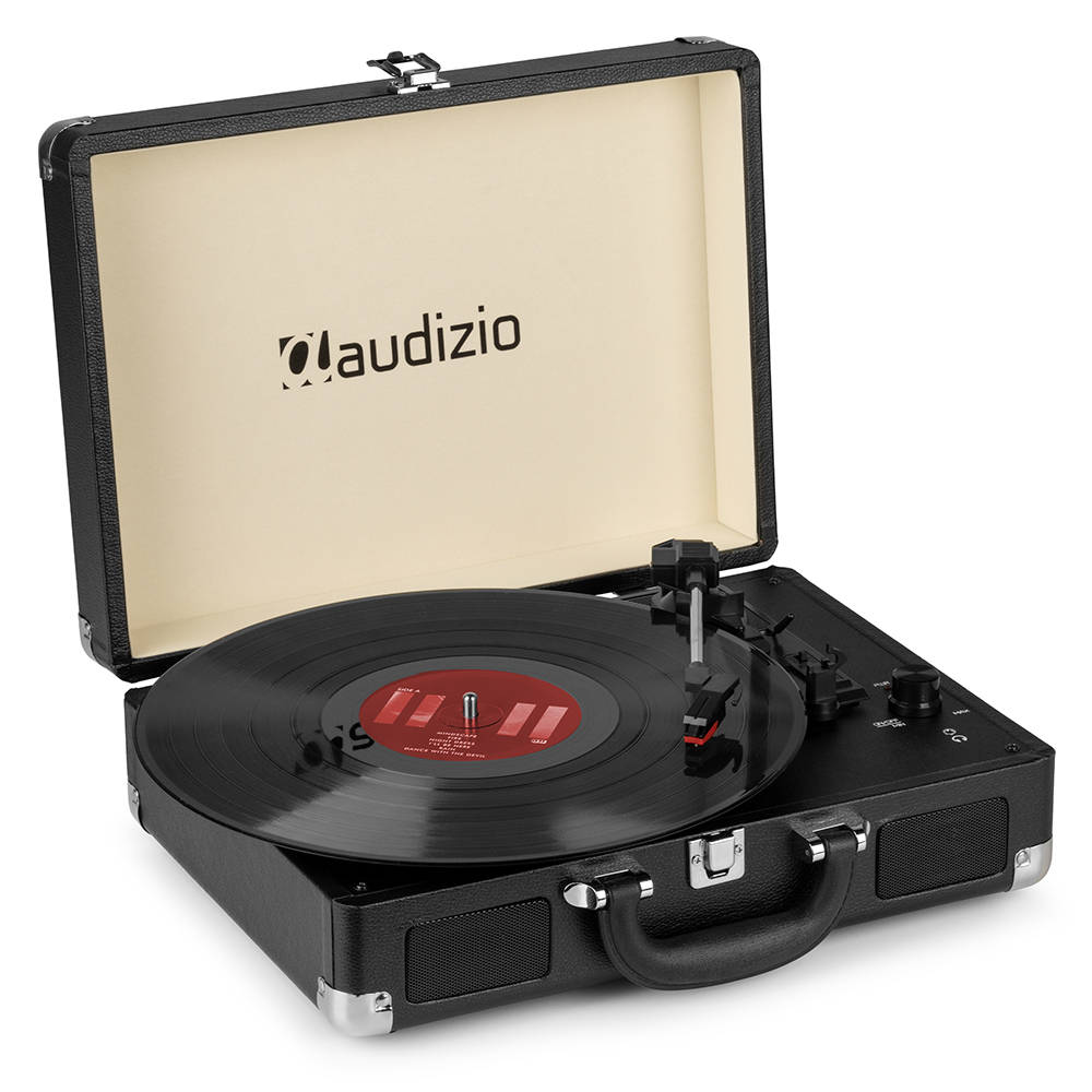 (B-STOCK) Audizio RP114BK Record Player Briefcase – Black