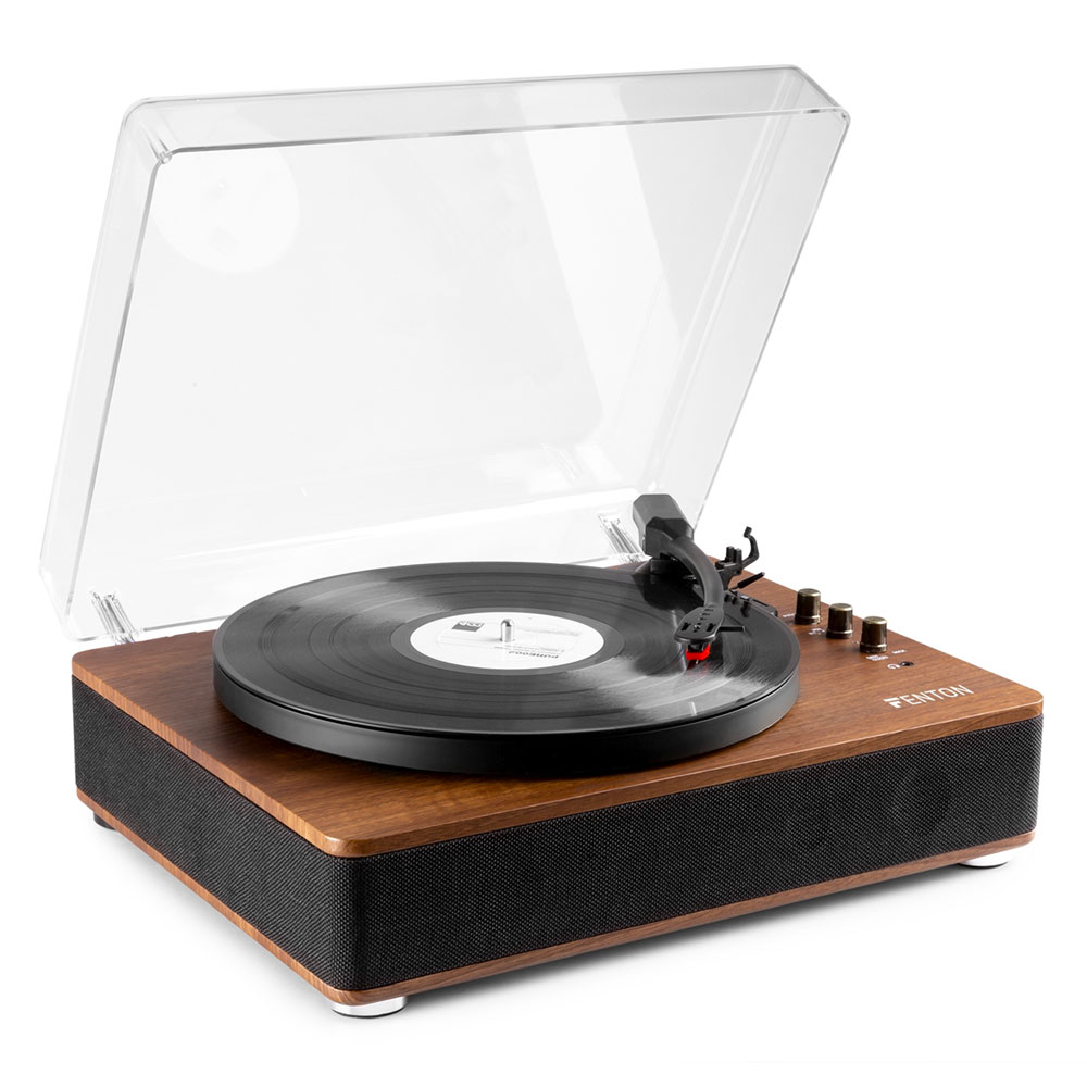 (B-STOCK) Fenton RP162 Vinyl Record Player HQ Bluetooth (Walnut Wood)