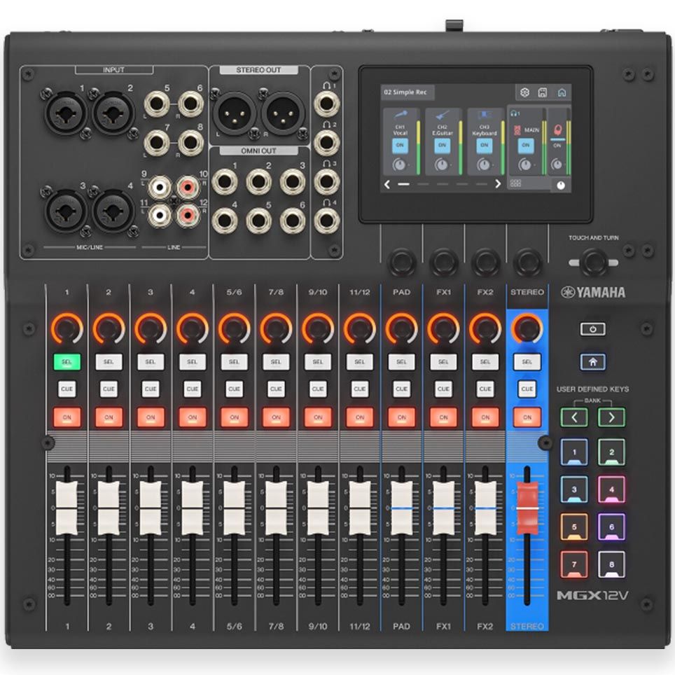 Yamaha MGX12V 18-Channel Digital Mixing Console with Video Interface - Black