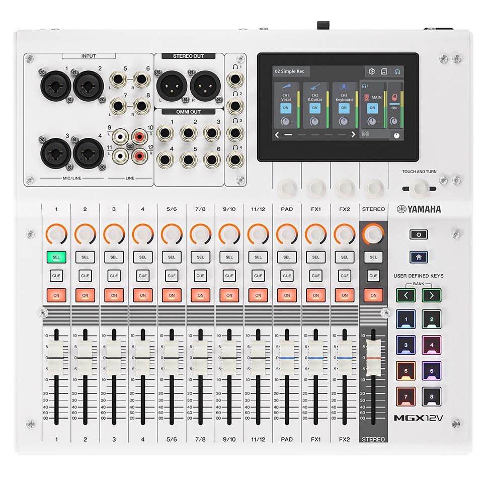 Yamaha MGX12V18-Channel Digital Mixing Console with Video Interface - White