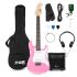MAX GigKit Junior Electric Guitar Pack with Amp - 3/4 in Pink