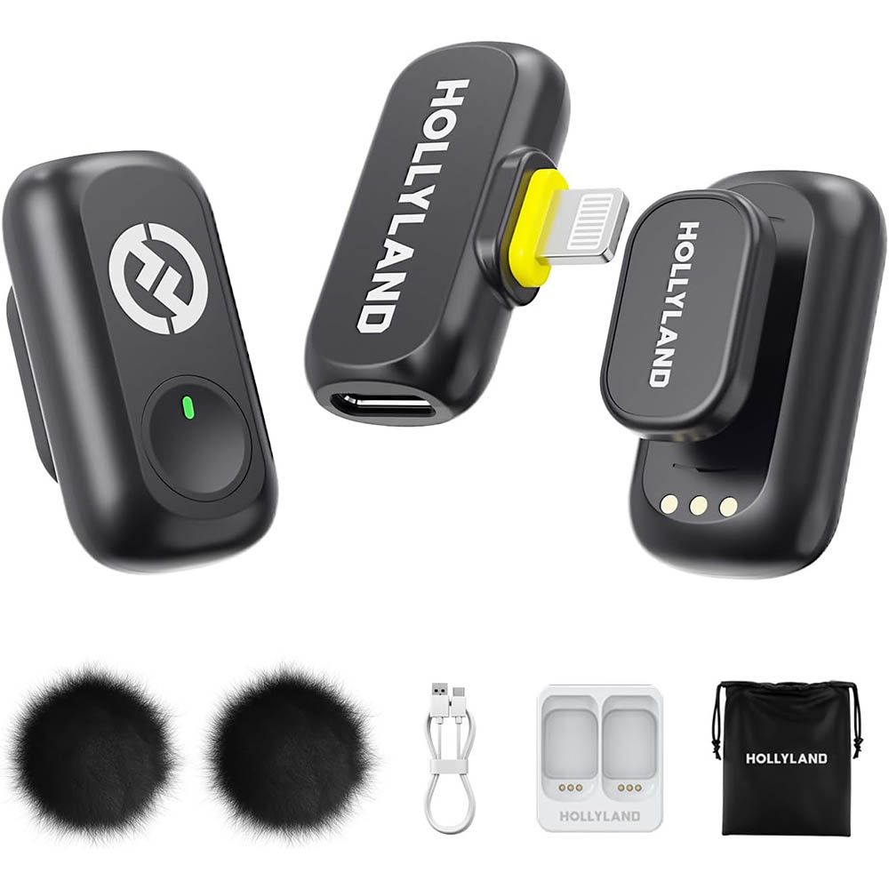 Hollyland LARK A1 Mini Duo 2-Person Wireless Microphone System with Lightning Connector for iOS Devices (2.4 GHz)