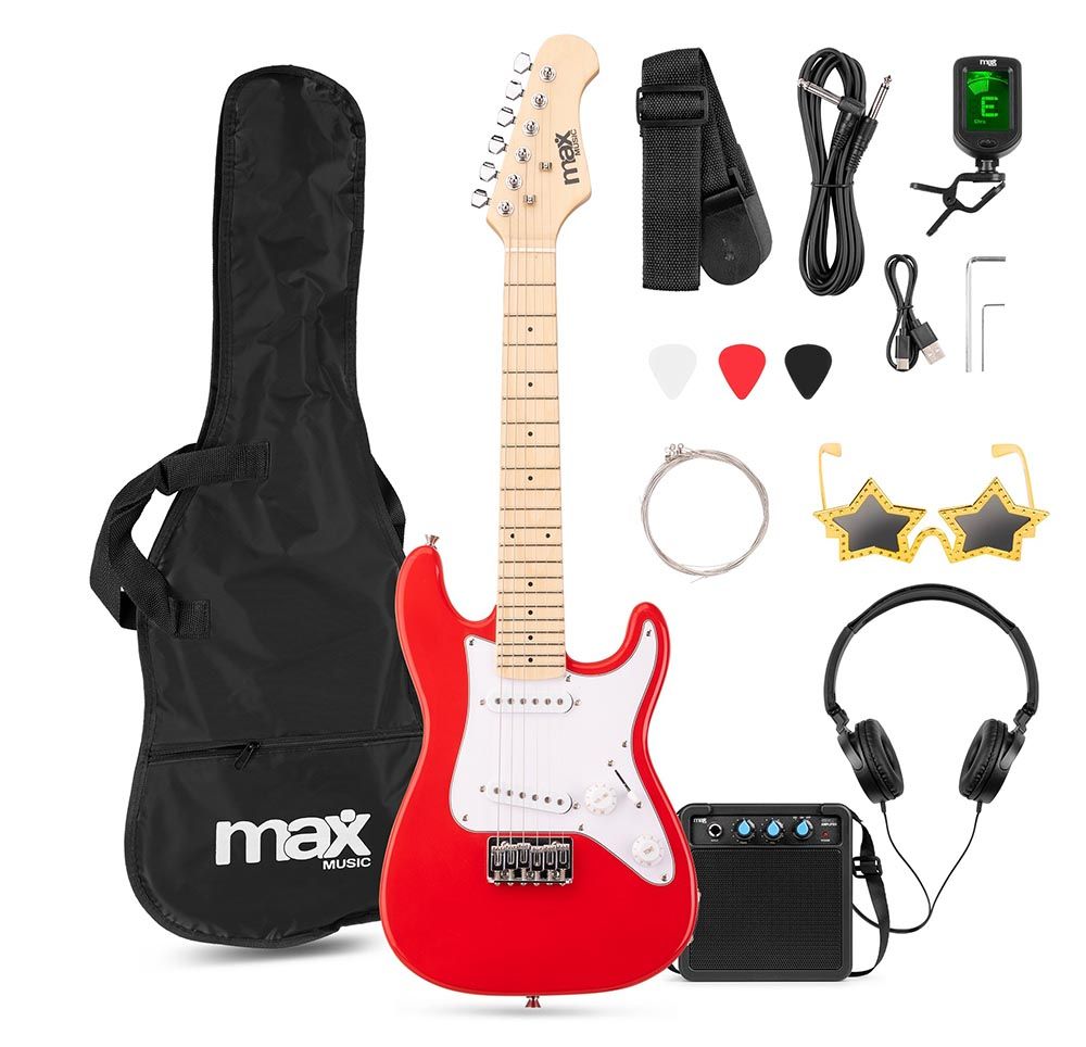 Max GigKit Junior Electric Guitar Pack 1/4 in Red