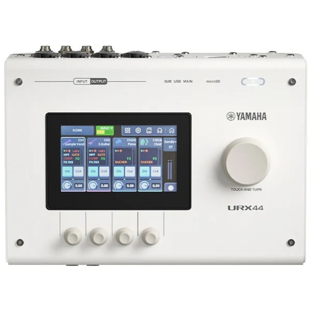 Yamaha URX44 Compact USB-C Audio Interface with 4 URX Preamp and Touch LCD Screen