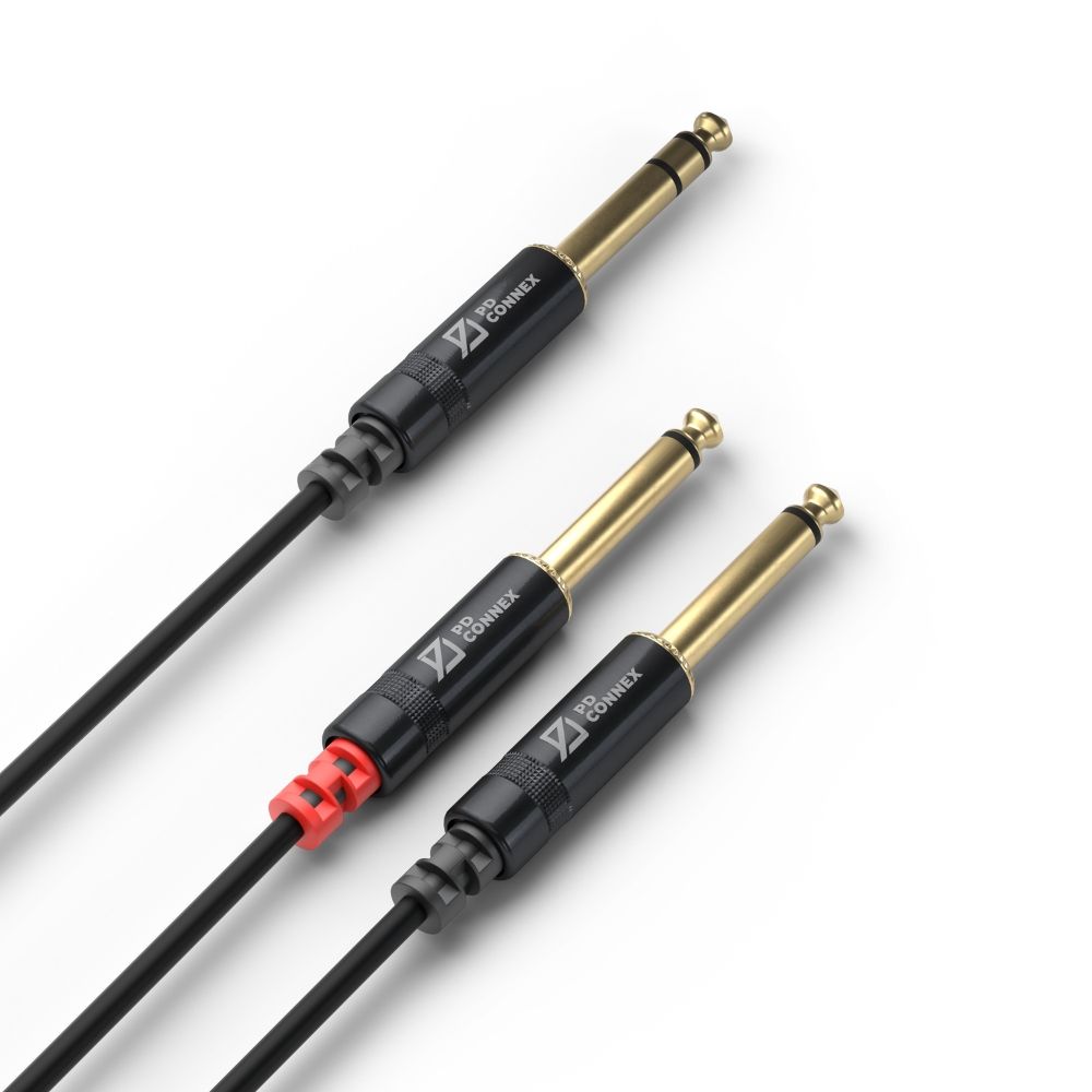 PD Connex CX76-09 6.3mm Stereo to 2x6.3mm Mono Cable 0.9m