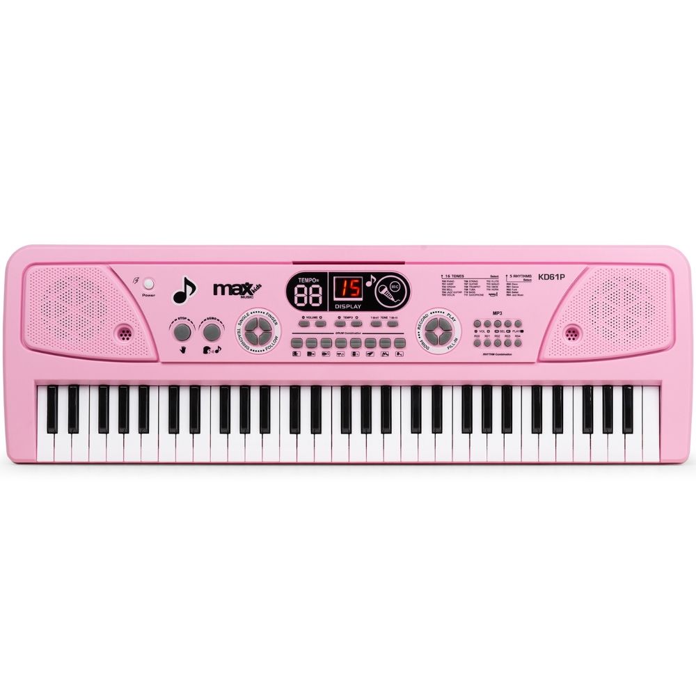 MAX KD61P Electronic Keyboard 61 keys with Battery Pink