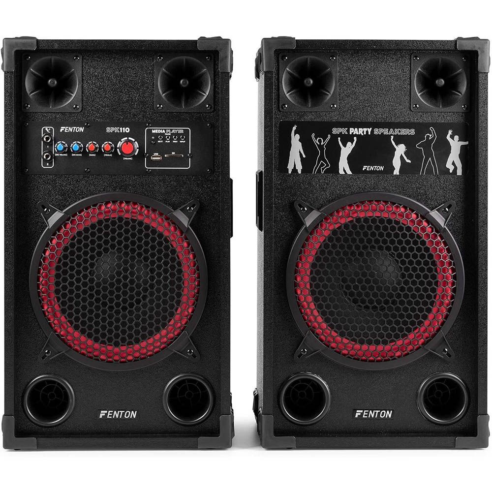 Fenton SPK-110 PA Active Speakerset 10InchBT LED