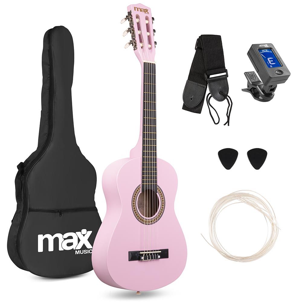 Max SoloArt Junior 1/4 Classic Guitar Pack Pink