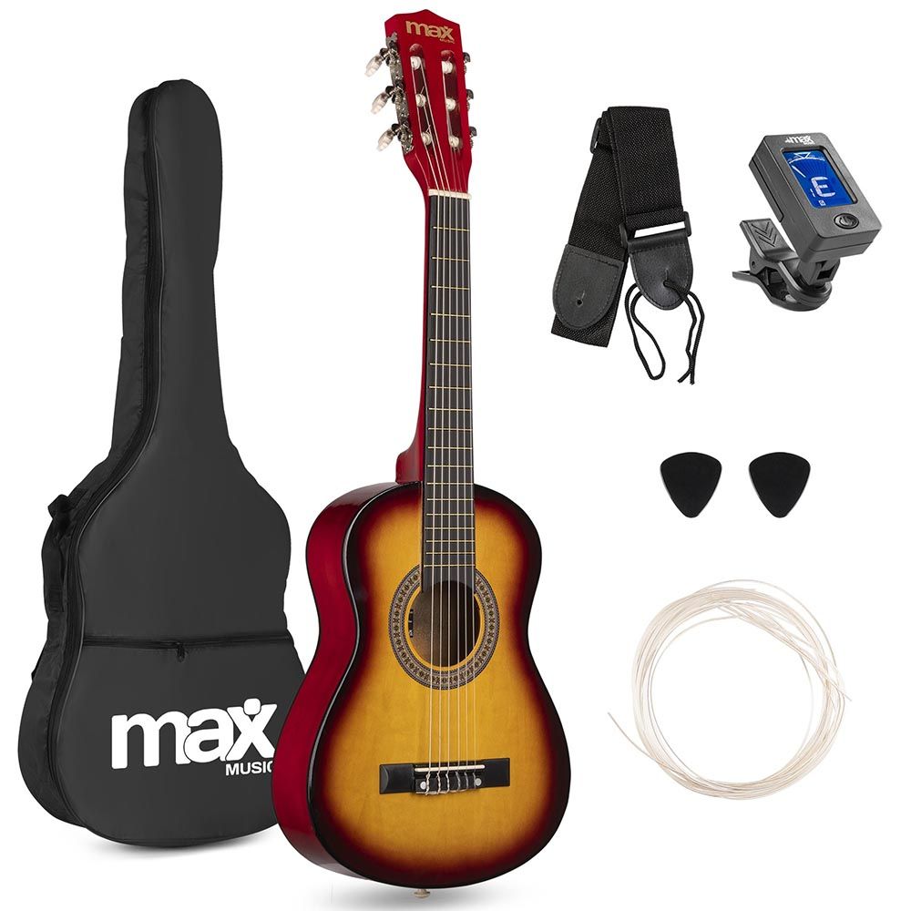 Max SoloArt Junior 1/4 Classic Guitar Pack Sunburst