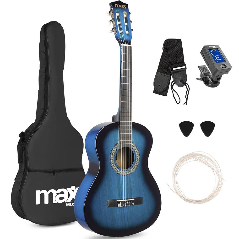 Max SoloArt Junior 3/4 Classic Guitar Pack Blue