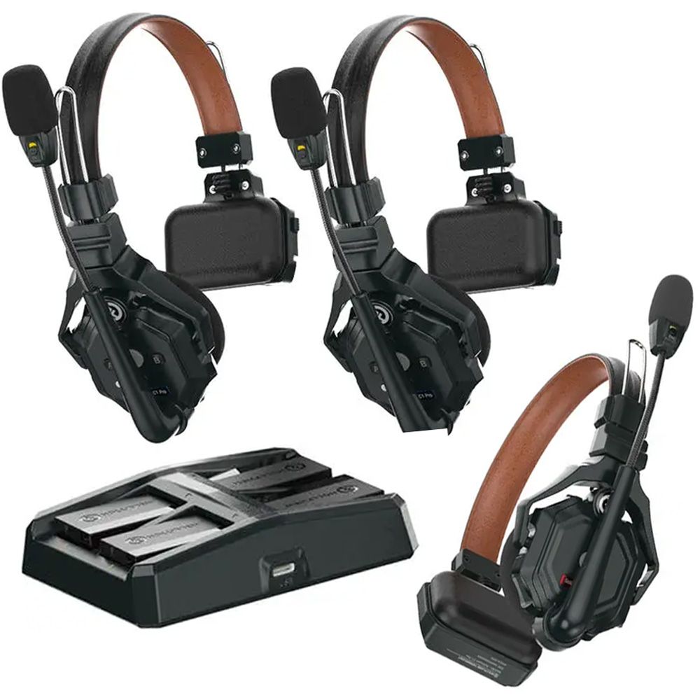 Hollyland Solidcom C1 Pro-3S Full-Duplex ENC Wireless Intercom System with 3 Headsets (1.9 GHz)