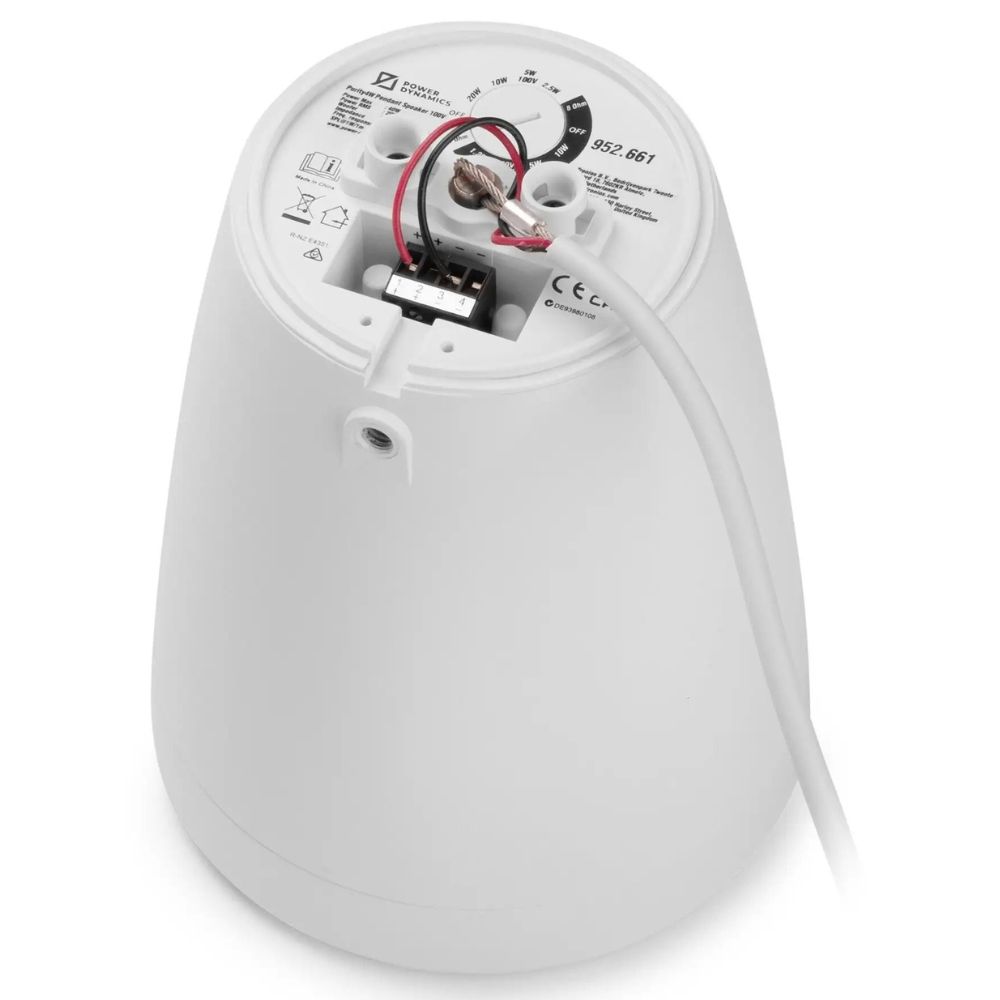 Power Dynamics Purity4W Premium Pendant Speaker 100V 4” White