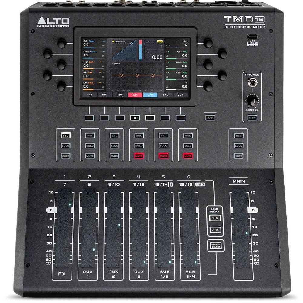 Alto Professional TMD16 16-Channel Compact Digital Mixer with Bluetooth & USB