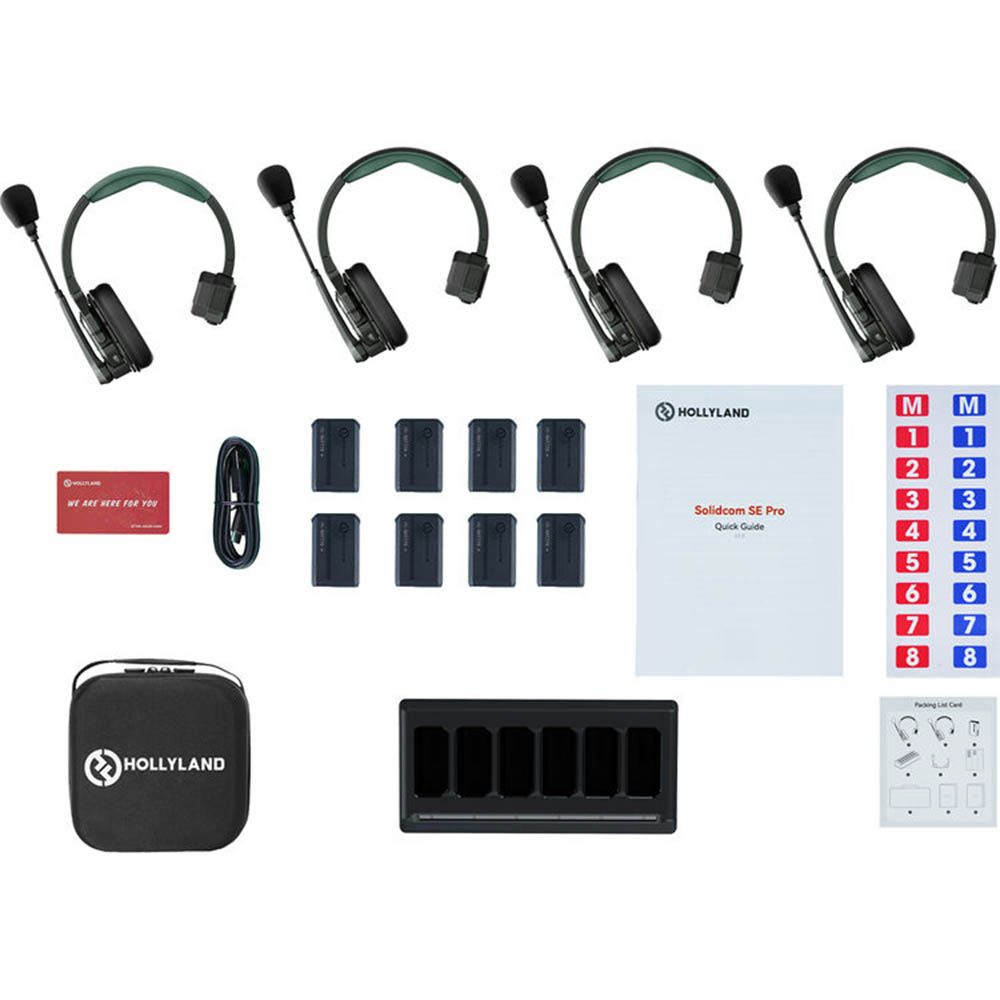 Hollyland Solidcom SE Pro 4S 4-Person Full-Duplex Single-Ear Headset Intercom System (1.9 GHz)