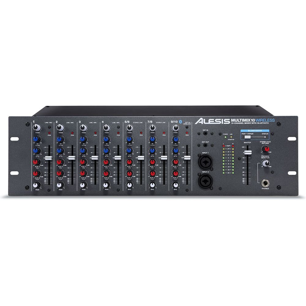 MultiMix 10 Wireless Bluetooth Rackmount 10-Channel Mixer with Bluetooth