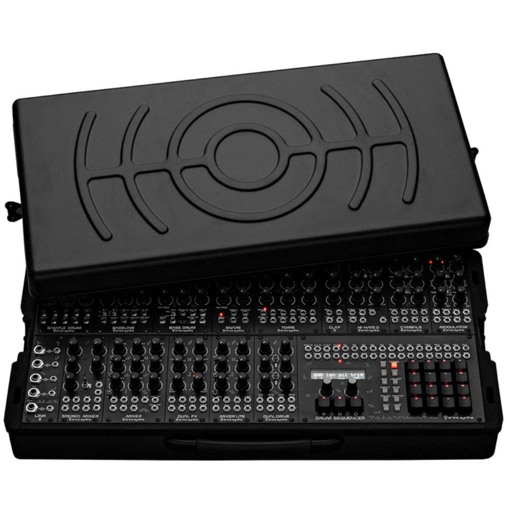 Erica Synths Techno System in Carbon Fiber Travel Case (AU plug)