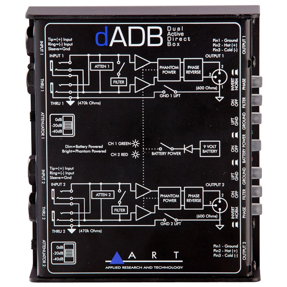 ART dADB Active Two-Channel Direct Box