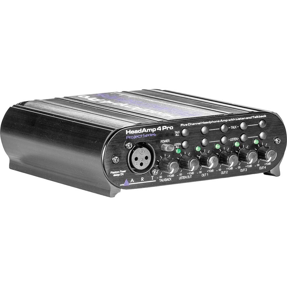 ART HeadAMP 4 Pro Five-Channel Headphone Amplifier with Talkback