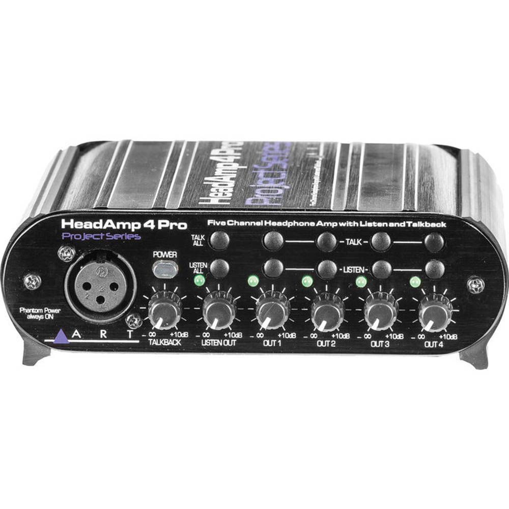 ART HeadAMP 4 Pro Five-Channel Headphone Amplifier with Talkback