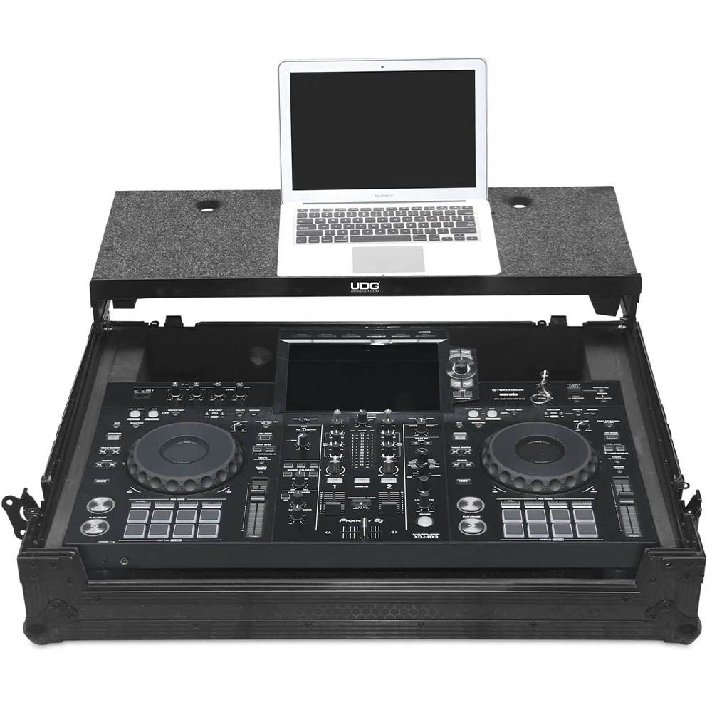 UDG U91075BL Ultimate Flight Case Pioneer DJ XDJ-RX3 Black Plus Laptop Shelf + Wheels