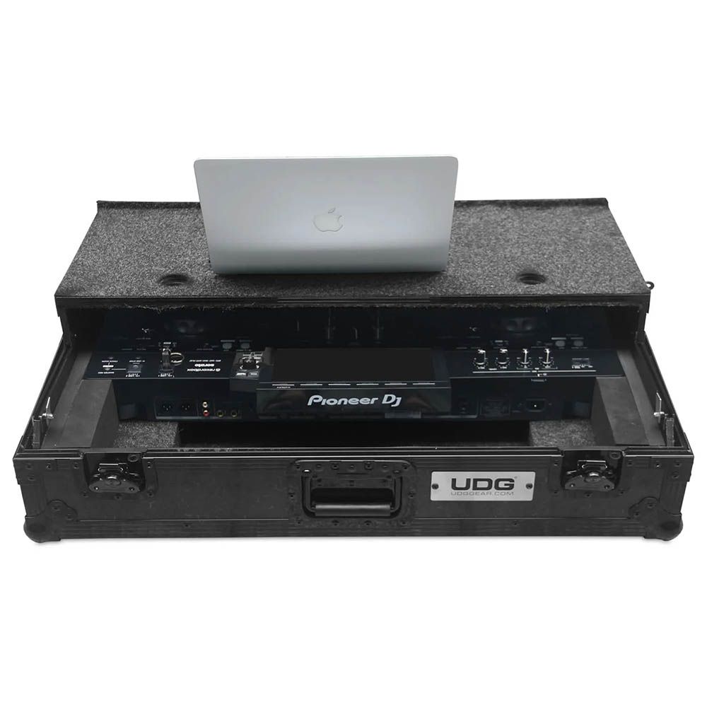 UDG U91075BL Ultimate Flight Case Pioneer DJ XDJ-RX3 Black Plus Laptop Shelf + Wheels