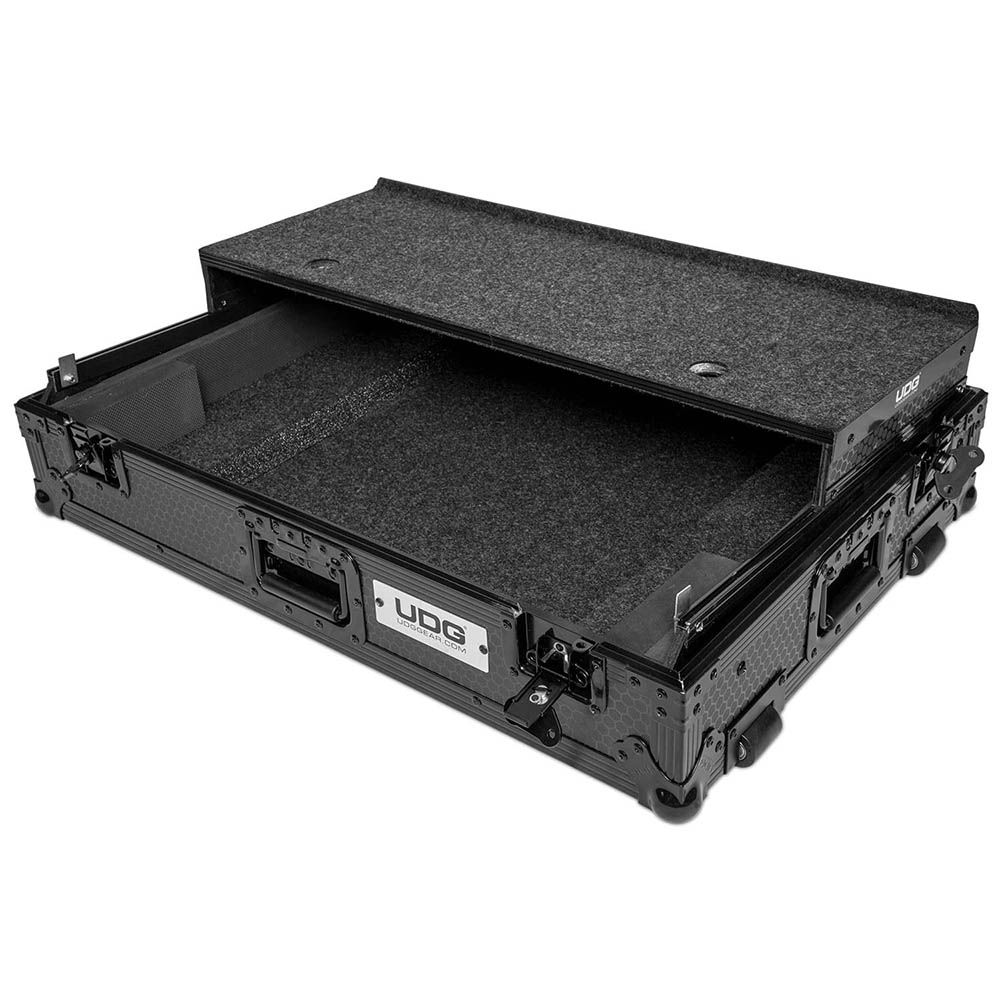 UDG U91075BL Ultimate Flight Case Pioneer DJ XDJ-RX3 Black Plus Laptop Shelf + Wheels
