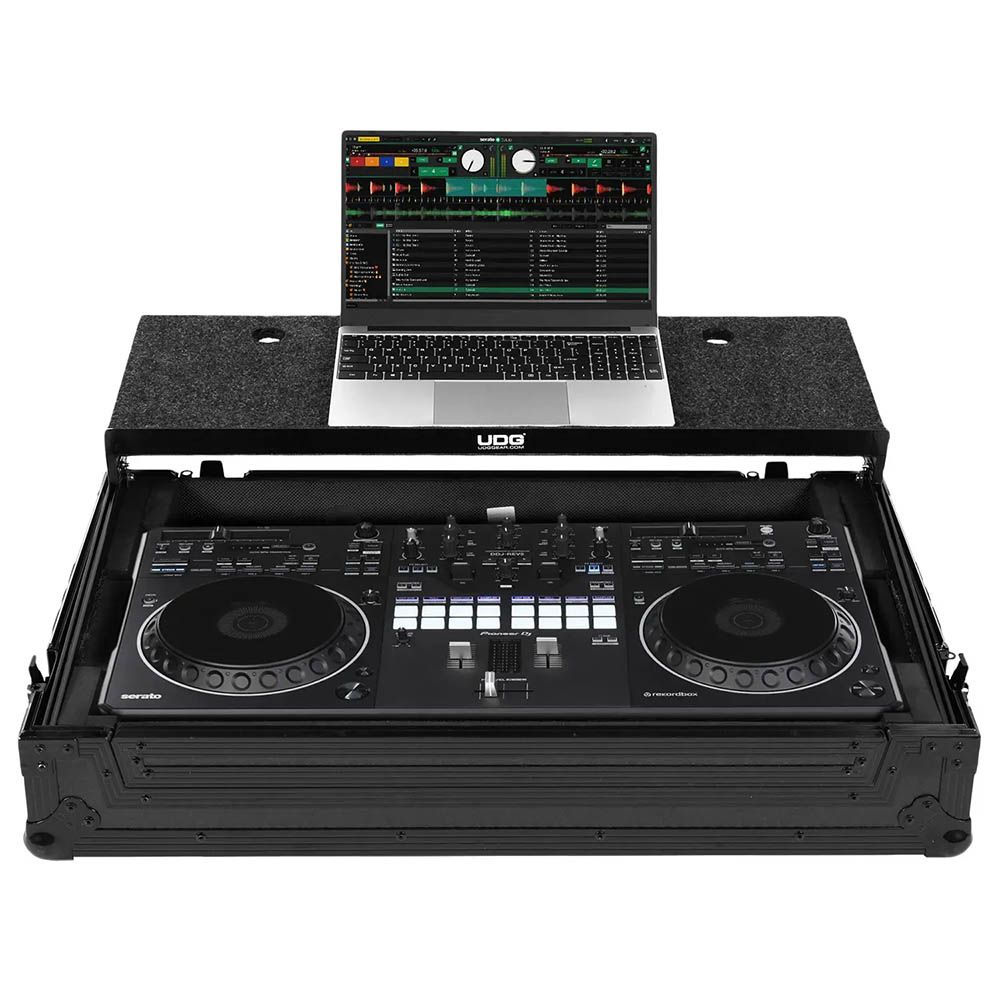 UDG Ultimate Flight Case Pioneer DJ DDJ-REV5 Black Plus (Laptop Shelf)