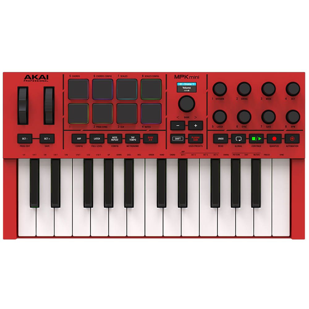 Akai Professional MPK Mini IV MIDI Controller (Red)