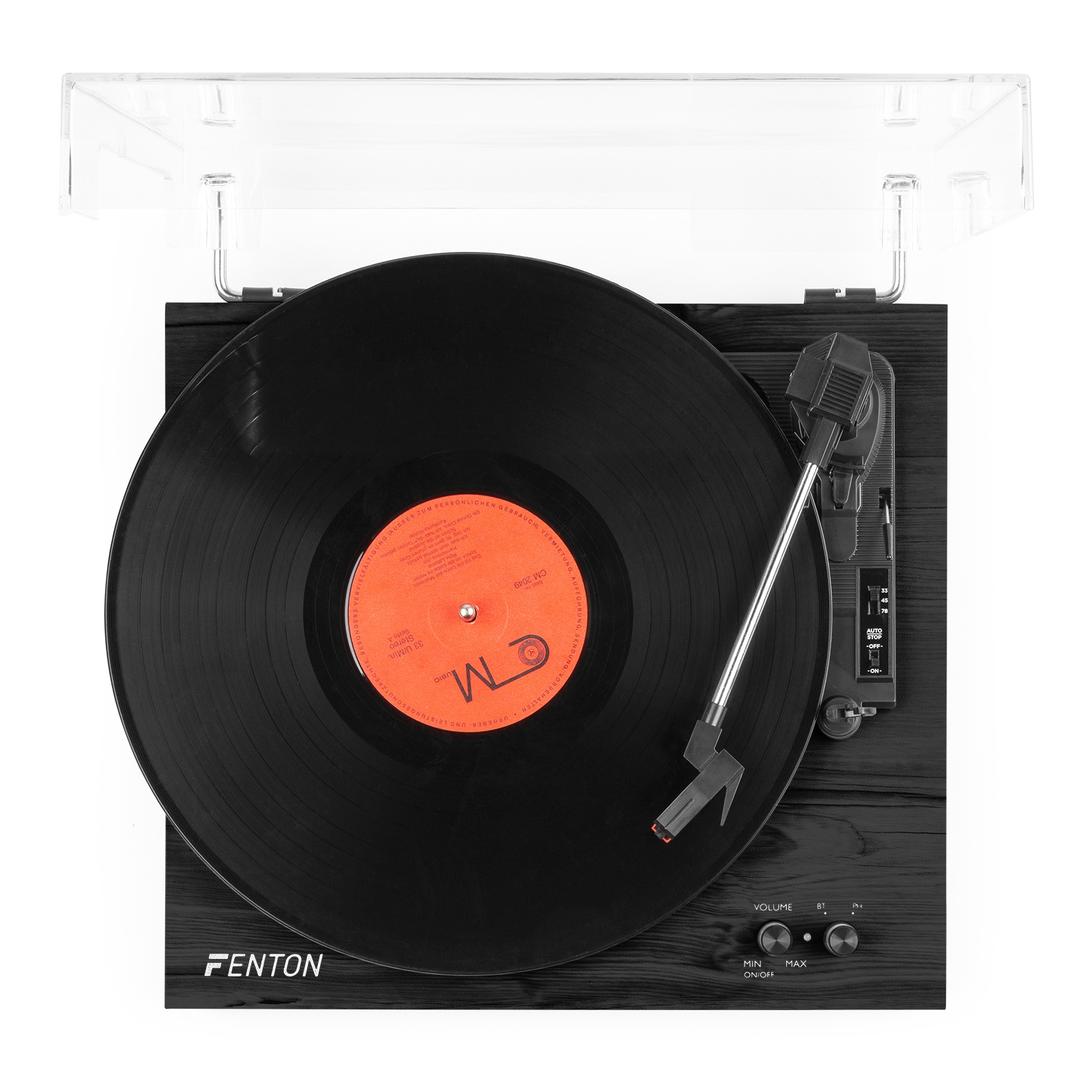Top view of Fenton RP165B record player