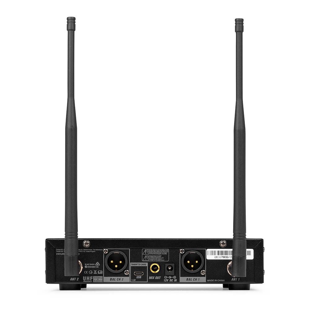 Power Dynamics PD522B UHF Wireless Microphone Set with 2 Bodypack Microphones