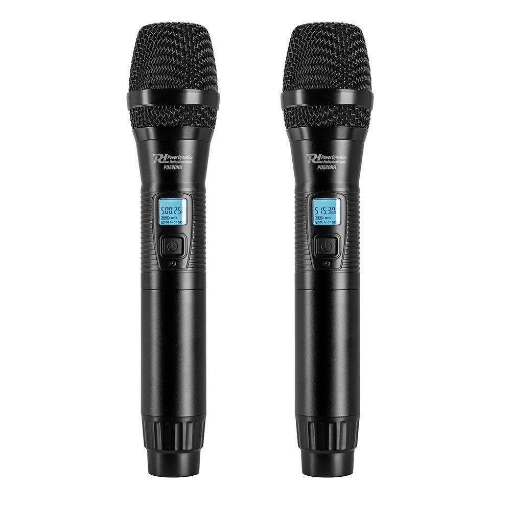 Power Dynamics PD522 UHF Wireless Microphone Set with 2 Handheld Microphones