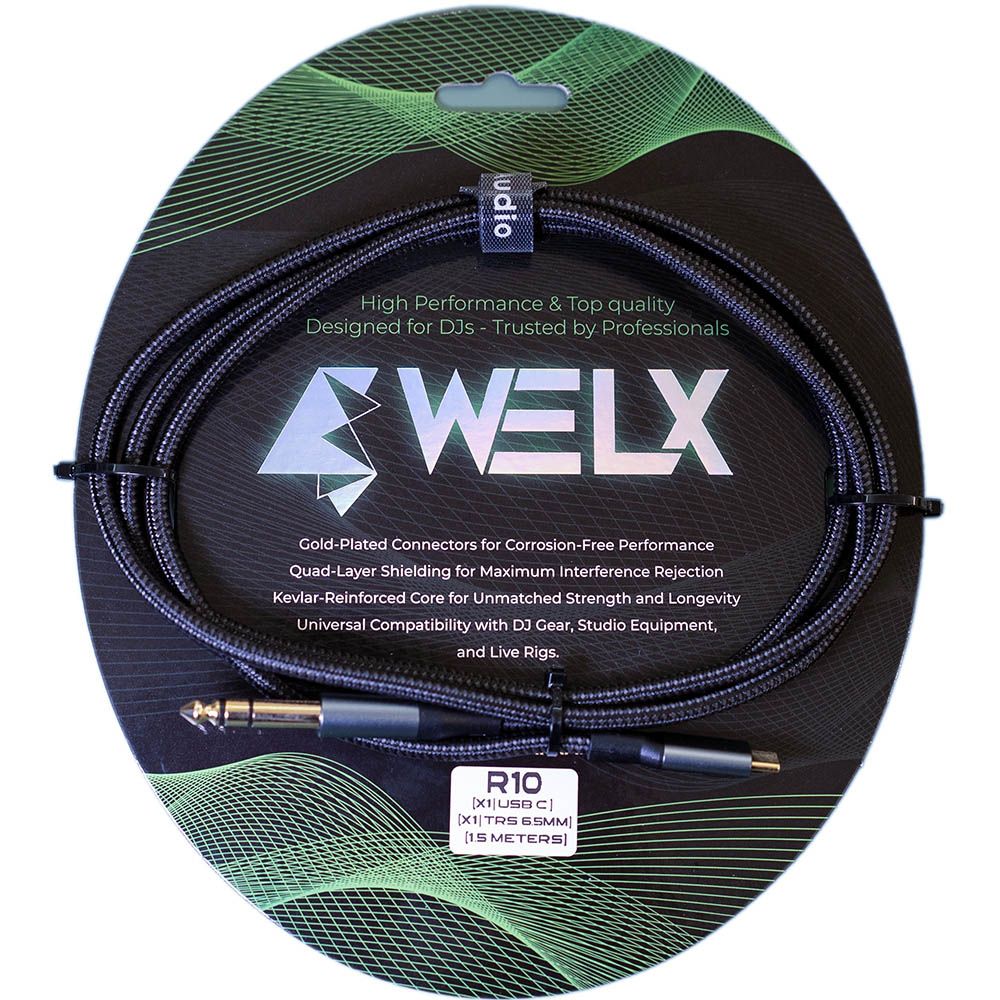 Welx USB R10 C/TRS 6.5mm 1.5m USB-C to 6.35mm TRS Audio Cable
