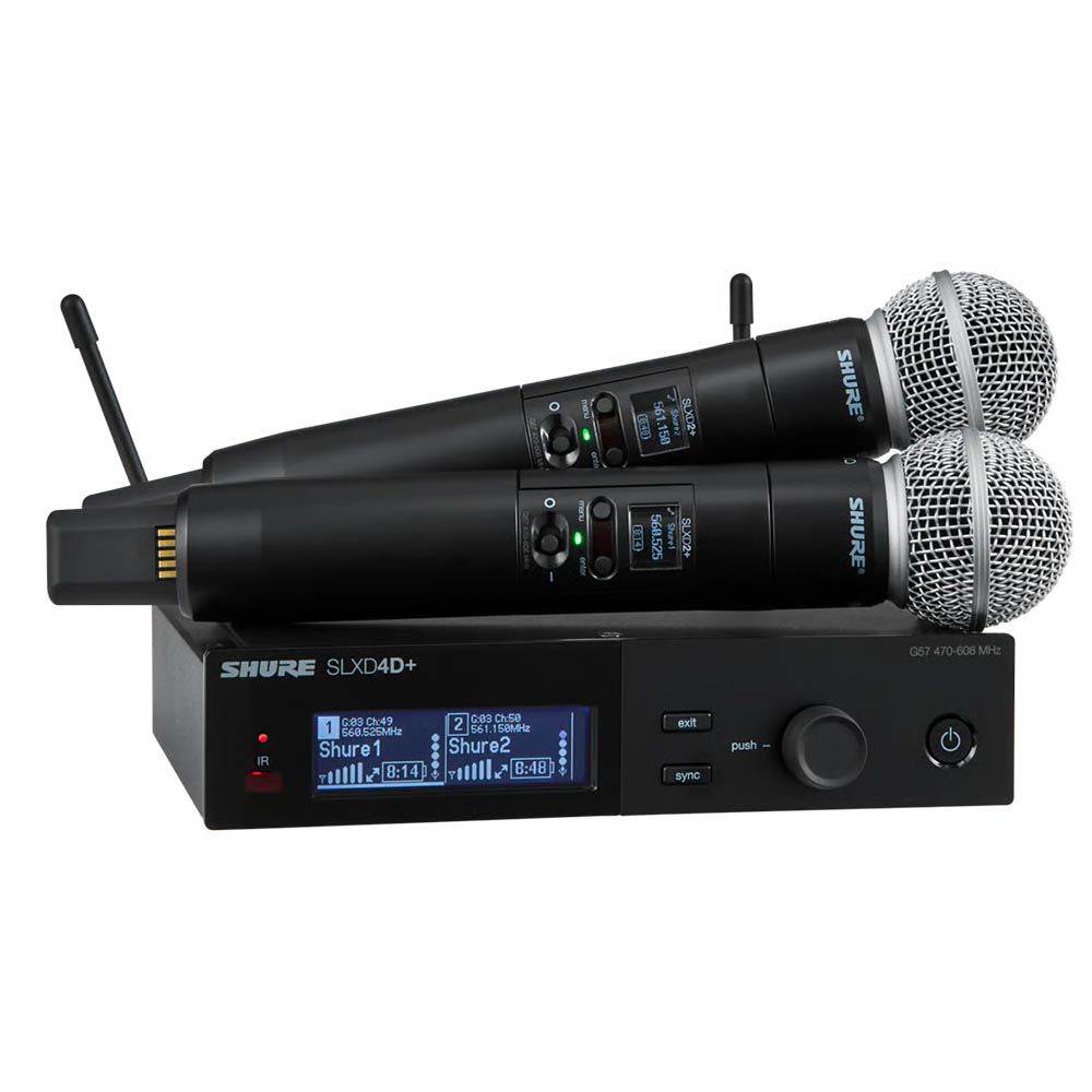 Shure SLXD24D-PLUS-S58H58 SLXD24D+/S58 Dual Channel Digital Wireless Handheld System (H58 Band)