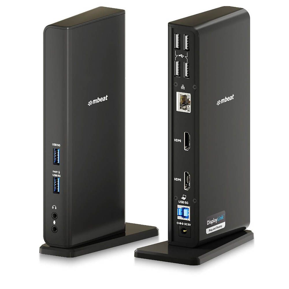 mbeat MB-DOCK-DLD20 USB-C/A Dual HDMI DisplayLink Docking Station
