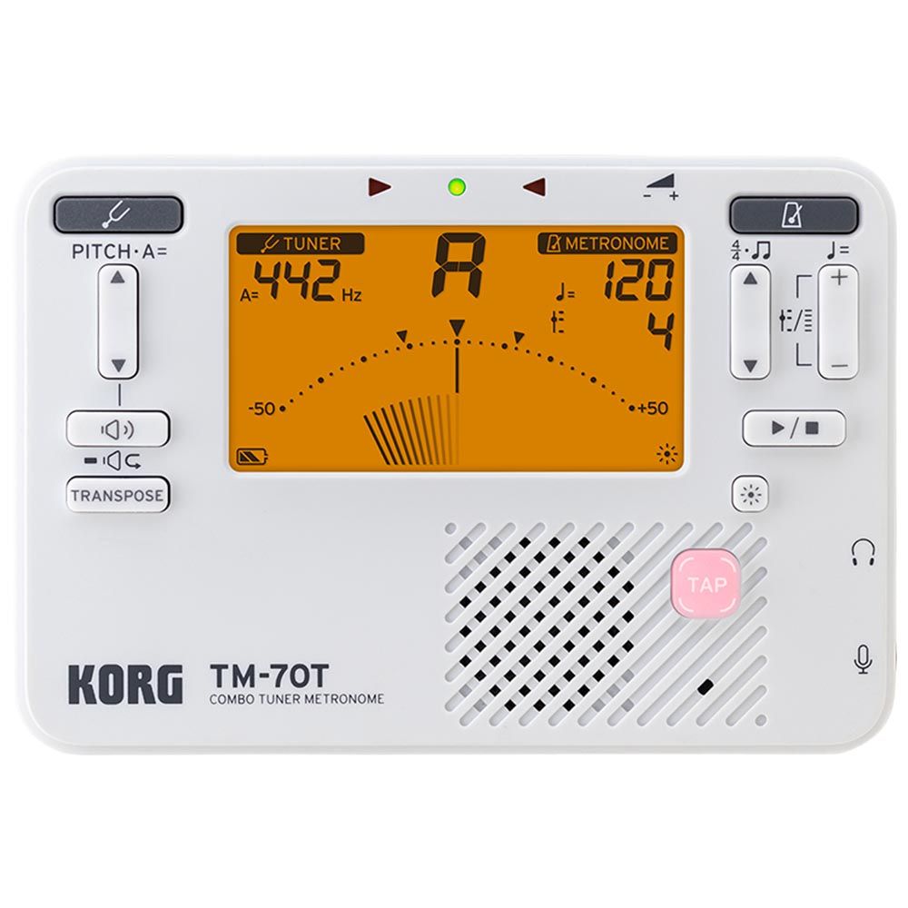 Korg Guitar TM-70T White Combo Tuner Metronome