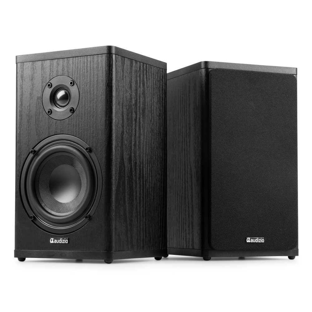 Audizio BS20 Active Bookshelf Speaker Set with Battery (Black/Anthracite)