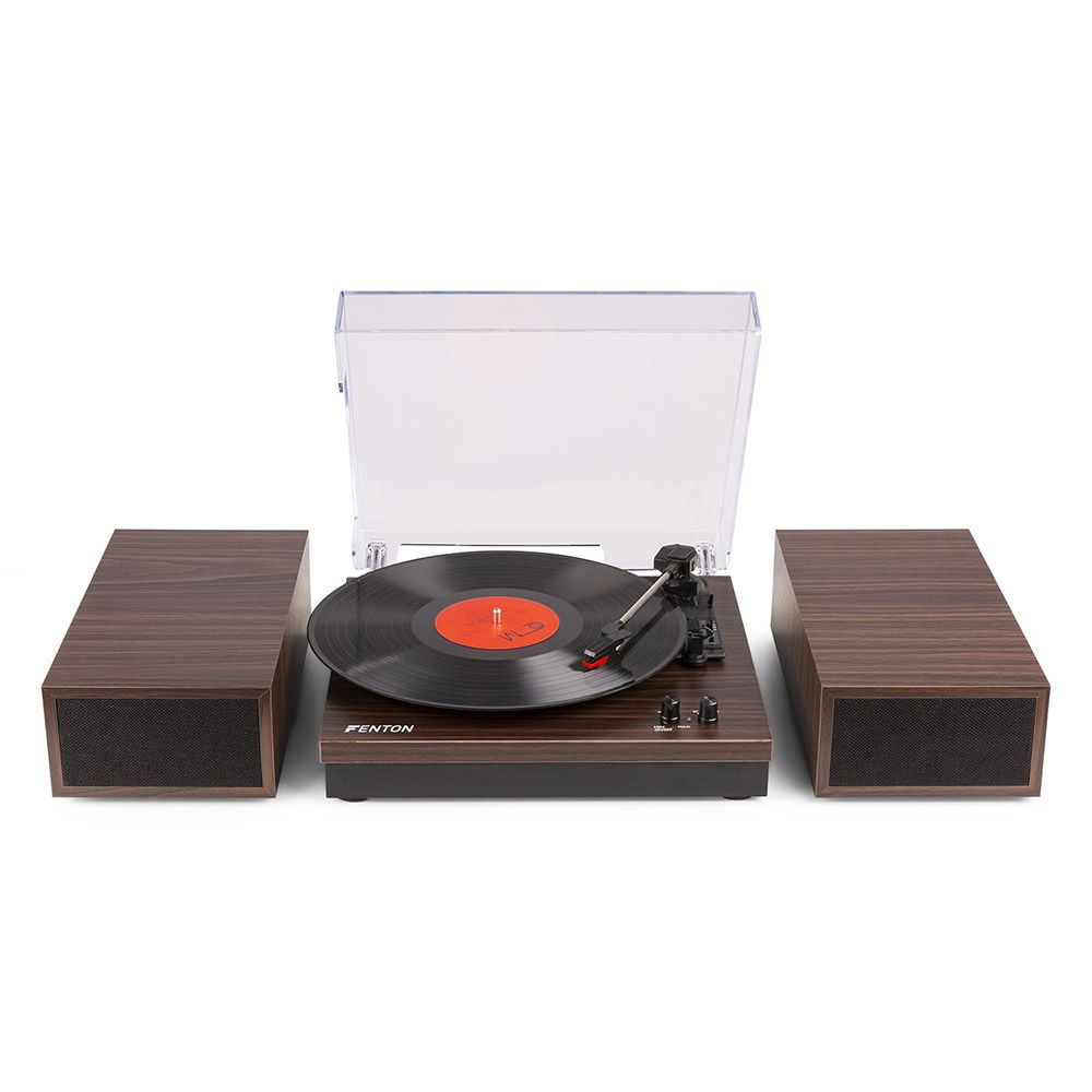 Fenton RP165D Record Player Set Dark Wood
