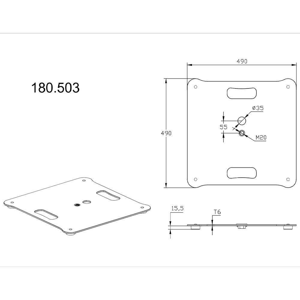 Vonyx MPS-B49S Square Baseplate - Image 4
